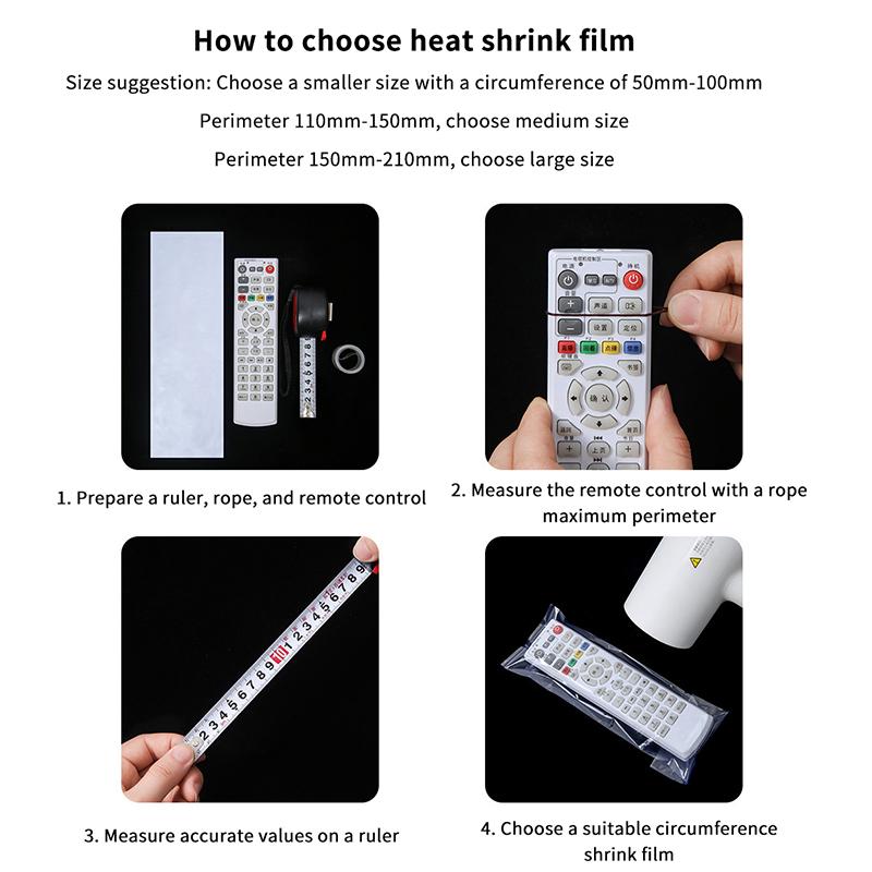 10-60 Peças Saco Transparente de Filme Termoencolhível Capa Protetora Anti-Poeira Para Controle Remoto de TV Ar Condicionado Plástico Termoencolhível