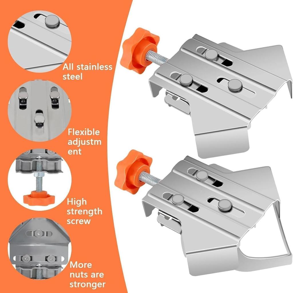 Quick Right Angle Fixing Clip BL-TL247, Multipurpose Stainless Steel 90 Degree Corner Clamp, Right Angle Clamp with Adjustable Swing Corner, For