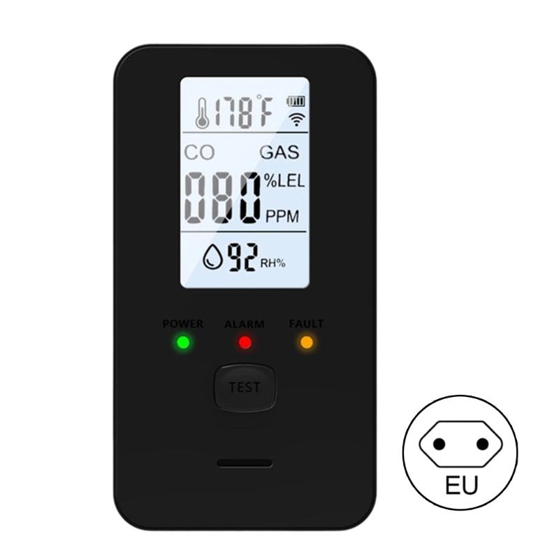 Combustible Gas Alarm With Temperature Humidity Sensors LED Display and Sound Warning For Kitchen Garage