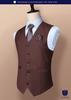 HISDERN Suit Wedding Business Stylish with Slim Formal Wear Men's Vest, Vest, Vest, V-Neck Buckle, Fit, (Brown/XL) V-01
