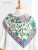 New Green Leopard 100% Silk Scarf Twill Shawl Women Wrap Bandana Hijab Luxury Gifts Lady Headband Scarves Neckerchief 90CM