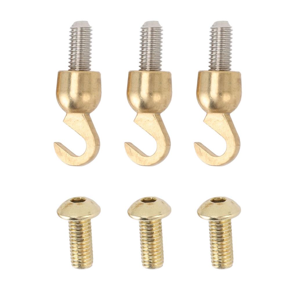3 Sets Clock Weight Shell Hook Set Brass Shell Open Hook and Bolt for Older Style Grandfather Or Grandmother Clock