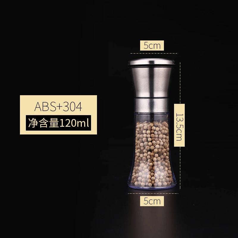 Creative Pepper Grinder Stainless Steel Kitchen Supplies Ceramic Core Pepper Mill Salt Mill Manual Grinding Bottle