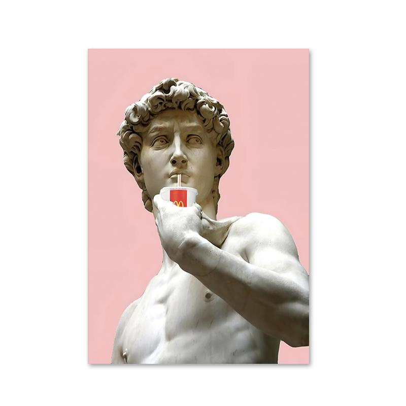 Classic Masterpiece David Statue Canvas Painting Character Posters and Prints Wall Art Pictures for Living Room Home Decoration