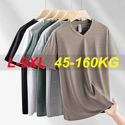 T-shirt Taglia Grande 10xl Uomo Scollo a V Larga 9xl 8xl Estiva Slim Fit T-shirt Uomo Sportive Asciugatura Rapida Manica Corta Top Maglietta