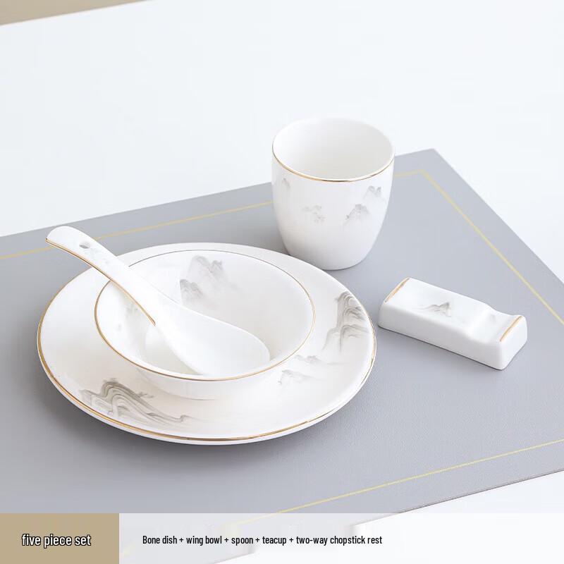 Cloud Mist Mountain & River Ceramic Dinnerware Set