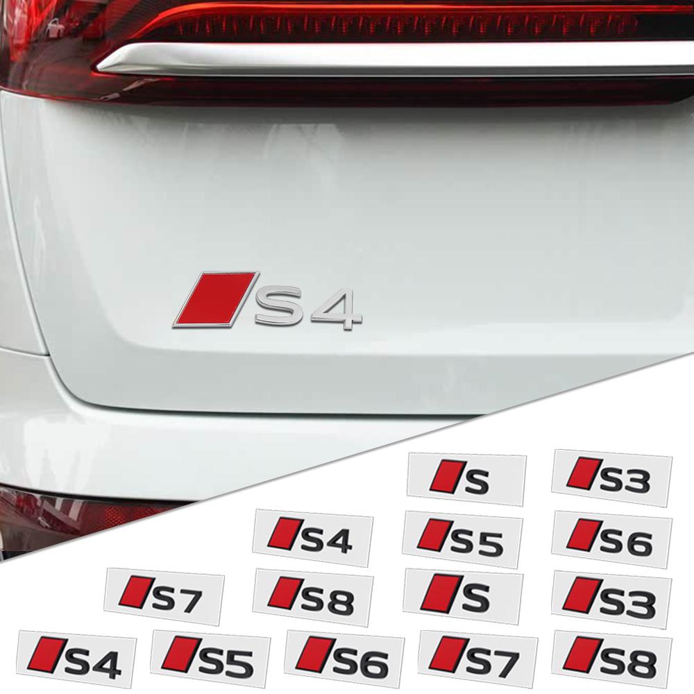 3D Numbers Letters RS A3 A4 A5 A6 A7 A8 Badge For Audi Car Fender Trunk Rear Logo Sticker Black/Silver Styling Decor Accessories