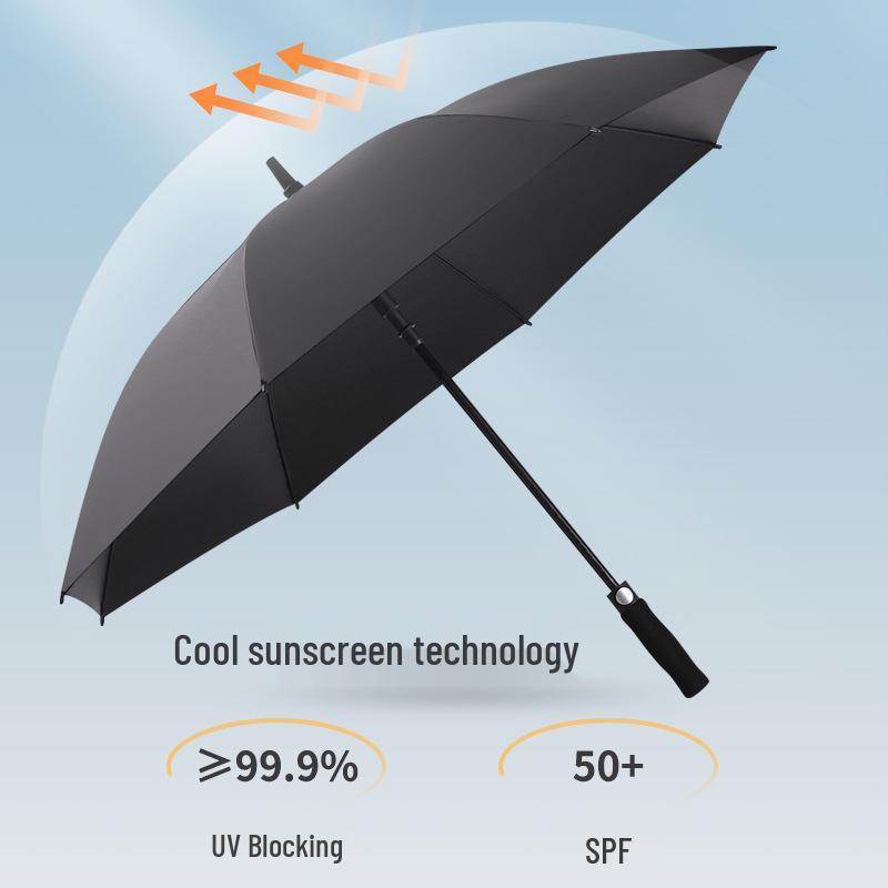 125cm Durable Business Semi-Automatic Long Handle Sunscreen Umbrella