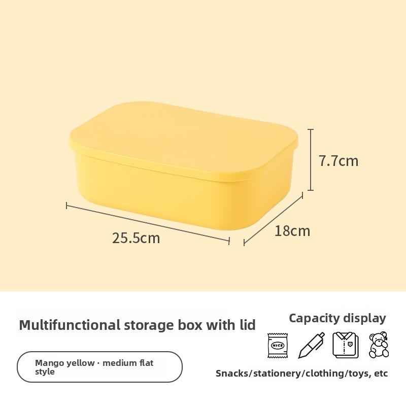 Modern Plastic Storage Bin With Lid For Home Office Organizing And Toy Collection