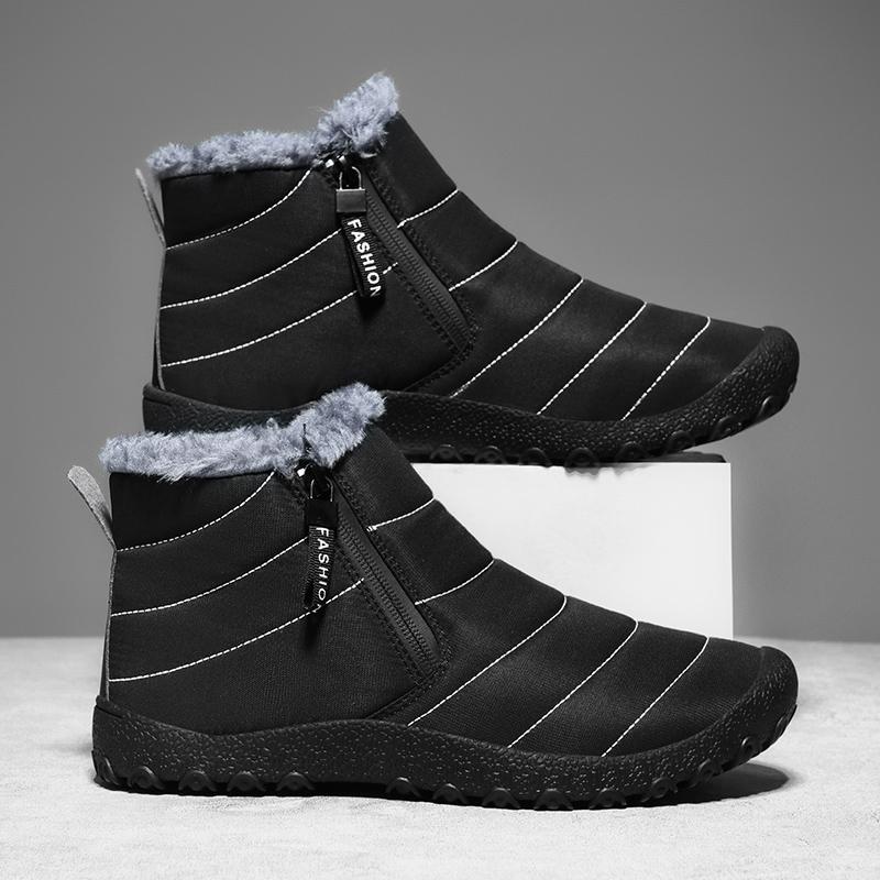 Winter Men Boots Flat Bottom Comfortable Wear-resistant Plush Cotton Shoes for Outdoor Warmth Casual Sneakers Snow Boots for Men