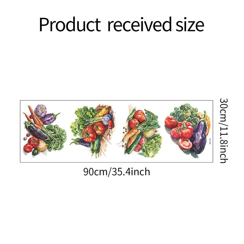Kreatives Bemaltes Gemüse Aubergine Westliche Rote Kaki Küche Restaurant Heimverschönerung Wandaufkleber