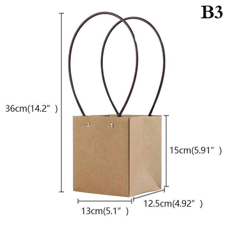 

Портативная цветочная коробка, водонепроницаемая бумажная удобная сумка, крафт-сумка, подарочная коробка для вечеринки 13*12.5*15*36cm