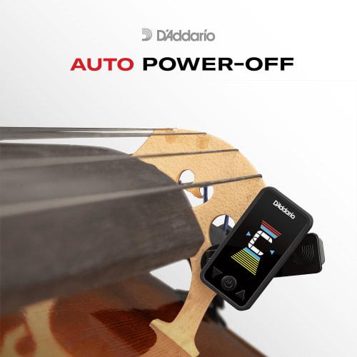D'Addario Eclipse Tuner Clip-on Tuner for Cello/Double Bass, Chromatic Type, Full-Color Display, Black, PW-CT-17CBK
