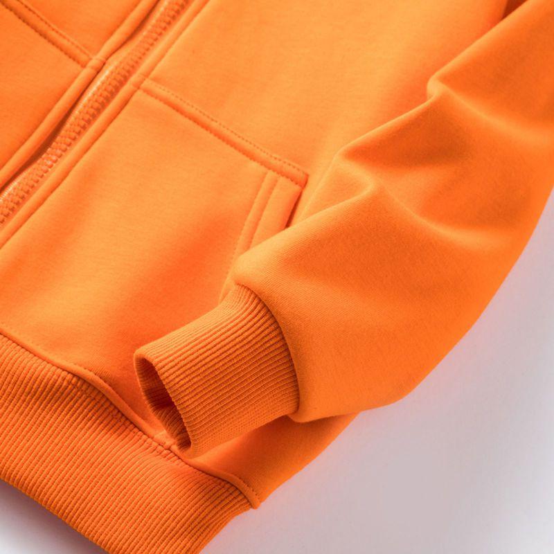 2-12 Years Kids Solid Color Hooded Zipper Coat Long Sleeve Outwear