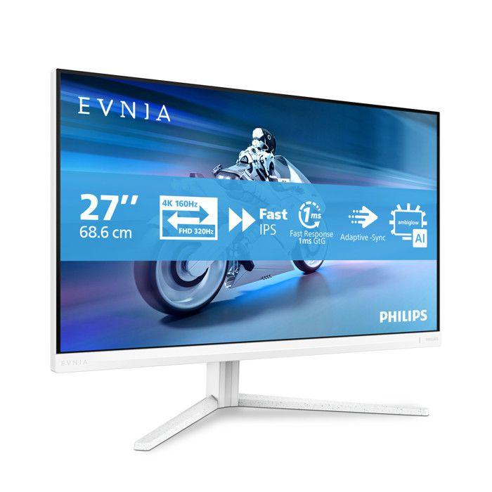 Moniteur Gaming - PHILIPS - Evnia 5000 - 27" - 4K Ultra HD - 1ms - Blanc