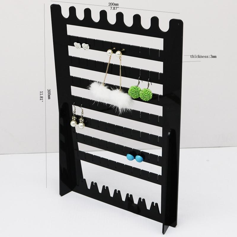 Black Earrings Organizer 7-Layered Ear Stud Necklace Holder Jewelry Display Stands Hanging Jewelry Rack for Necklaces