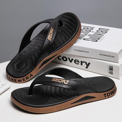 Wholesale New Simple Slippers for Men's Outerwear, Anti Slip Outdoor Leisure Flip Flops for Men's Beach Fashion Sandals