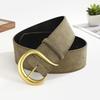 Vintage Pin Buckle Retro Suede Leather Belt Luxury Design Versatile Women Waist Belt Wide Waistband Jeans Decoration
