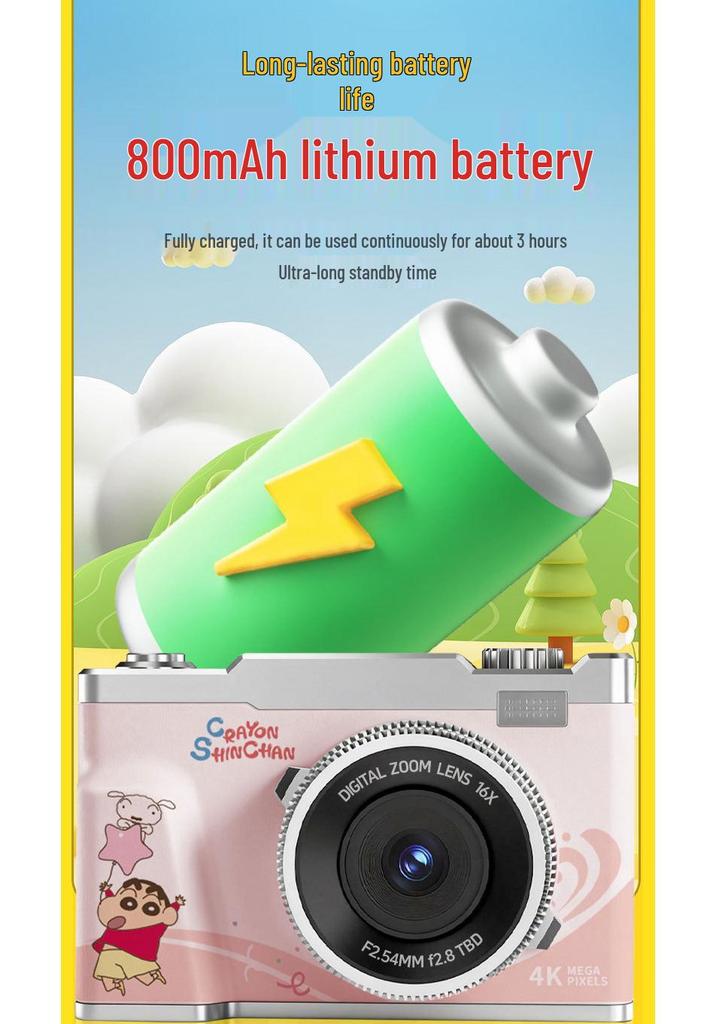 Crayon Shin-chan Retro Mini HD Cartoon Mirrorless Camera for Students