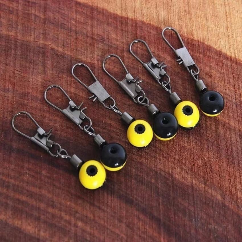 30 Pcs Sea Fishing Space Beans Medium Yellow and Red Bean Connectors Fishing Gear Accessories Outdoor Fishs Articles