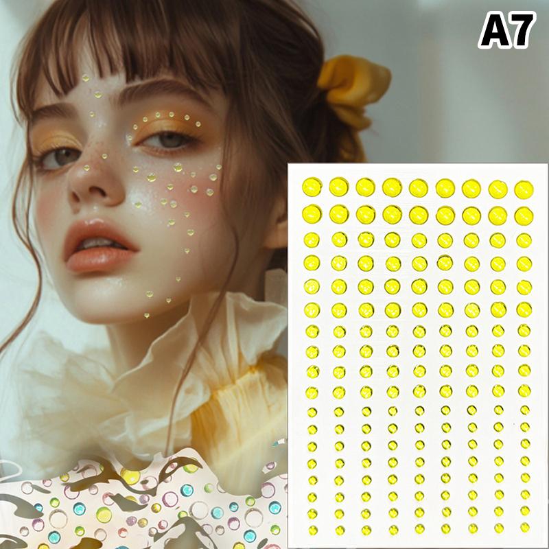 1 Sheet 162Pcs  Stickers  Jewels Stickers Self Adhesive Face Body Gem Stickers Diy Decorative Crafts