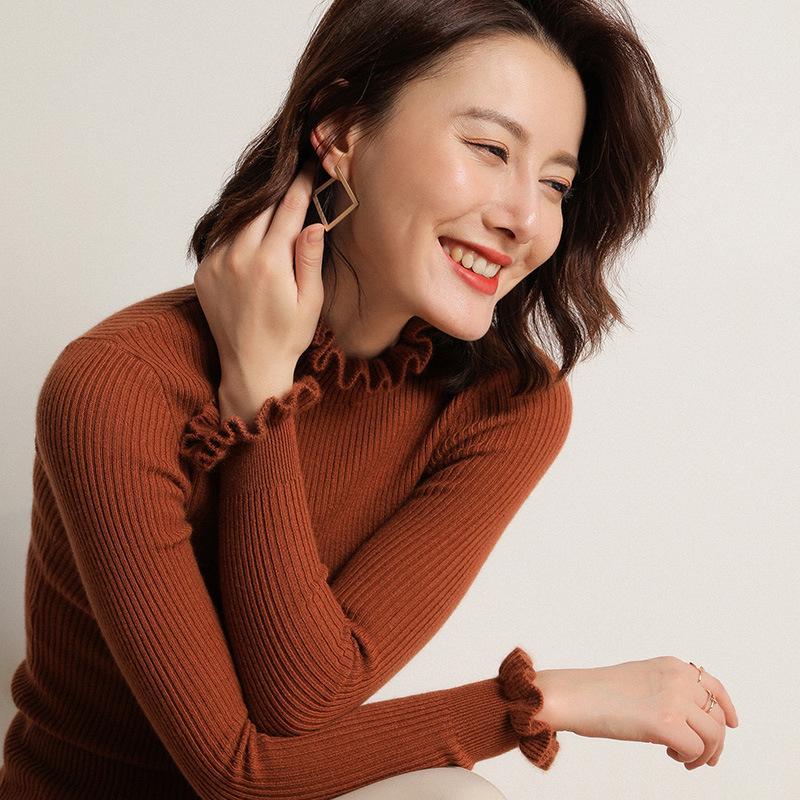 Women's Slim-Fit Ribbed Knit Sweater: Short, Base Layer Pullover for Autumn and Winter