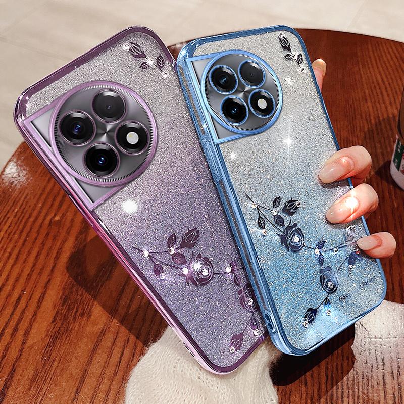 KADEM Pouzdro pro OnePlus 11 5G/11 Pro 5G Třpytivé pouzdro na telefon z TPU se štrasem a popruhem