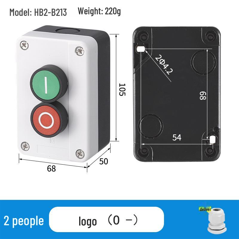 Waterproof 22mm Emergency Stop/Start Button Switch Box with Self-Locking & Resetting Indicator Light