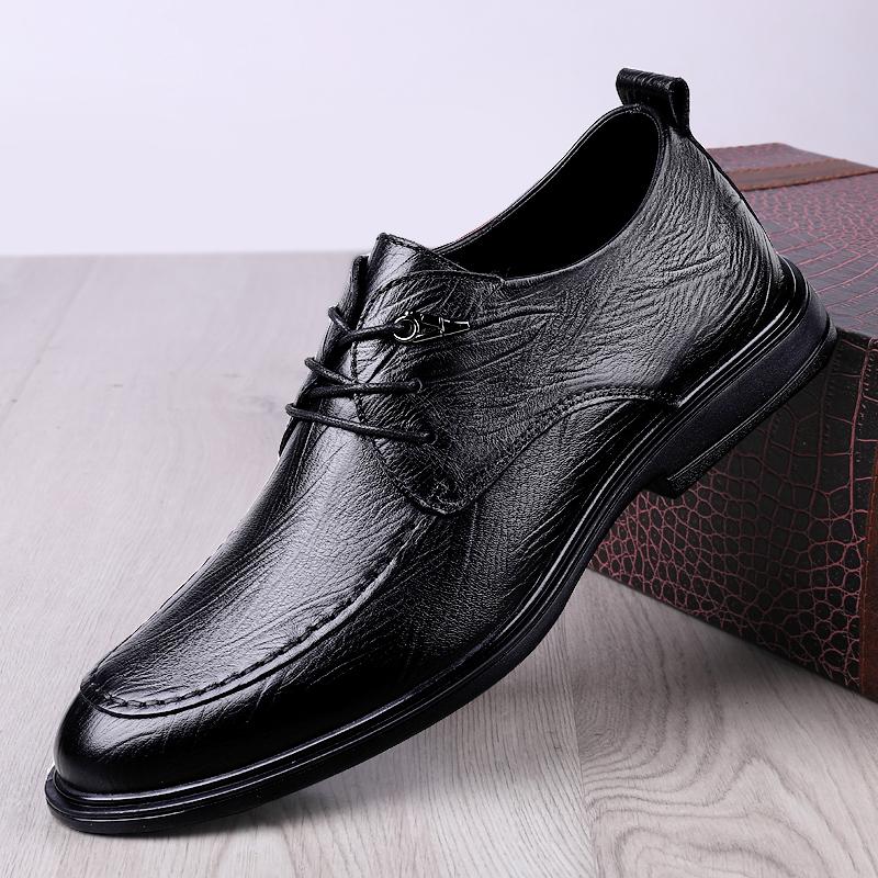 New Arrival Business Casual Shoes Men Lace Up Formal Dress Footwear Genuine Leather Male Oxford Shoes Wedding Party Derby Shoes