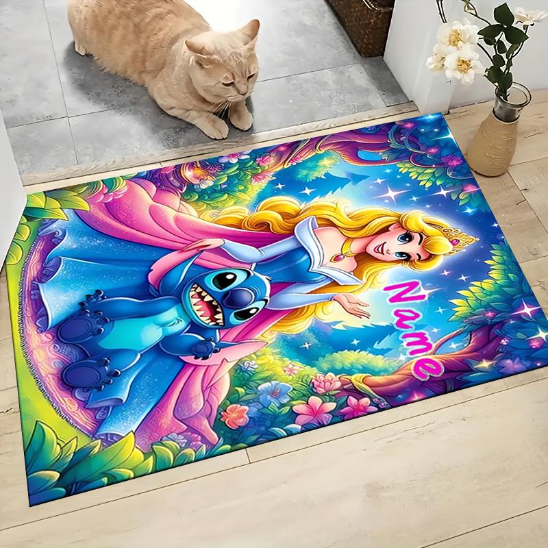 Custom Name Stitch Sweet Dreams Night Carpet Rug Customizable Soft Washable Anti-Slip Home Living Room Sofa Mats Personalized Rug. 0909374