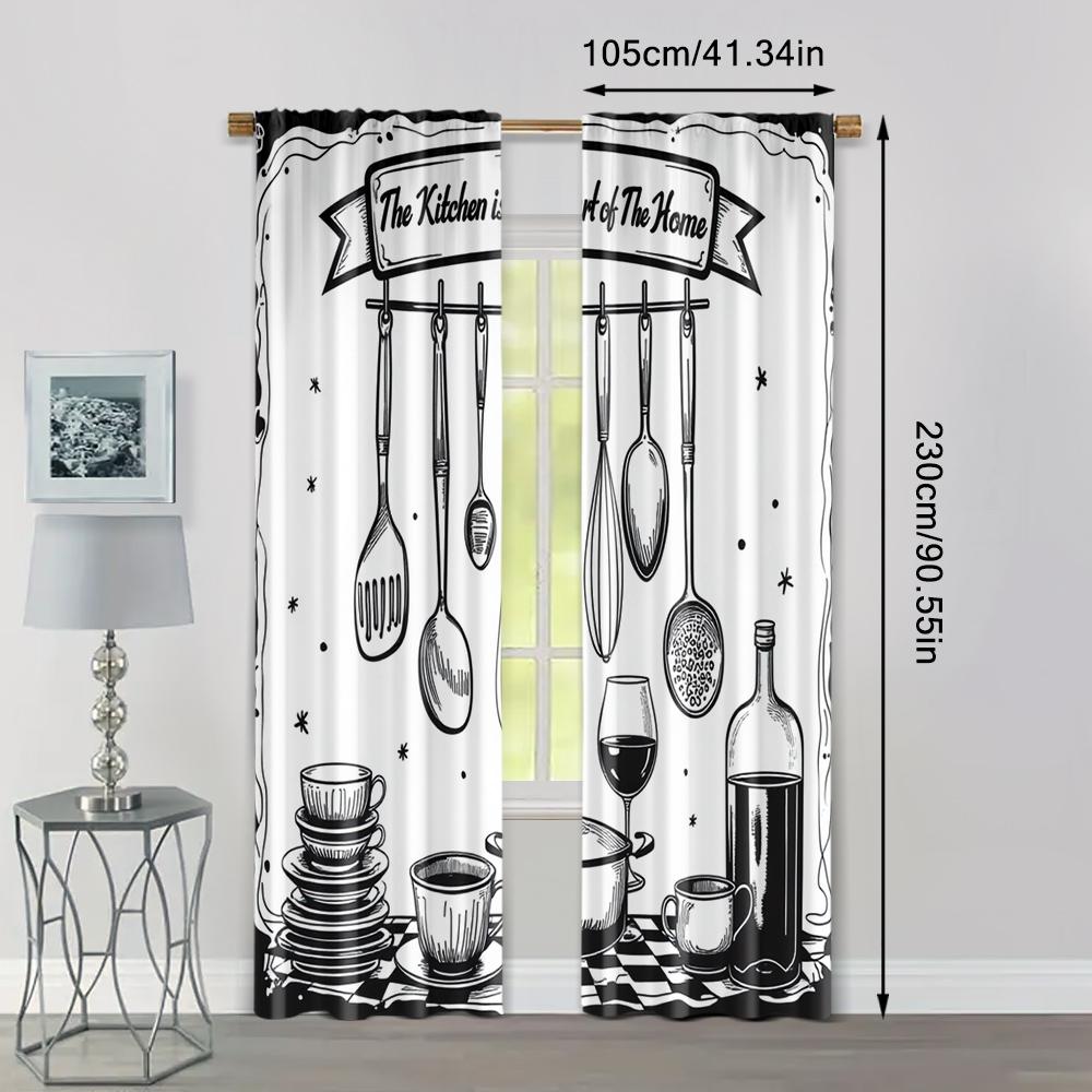 2pcs, Curtain Set Classic Plaid Machine Washable Fabric (without Rod) All Seasons Ldeal for Living Room, Bedroom, Kitchen,