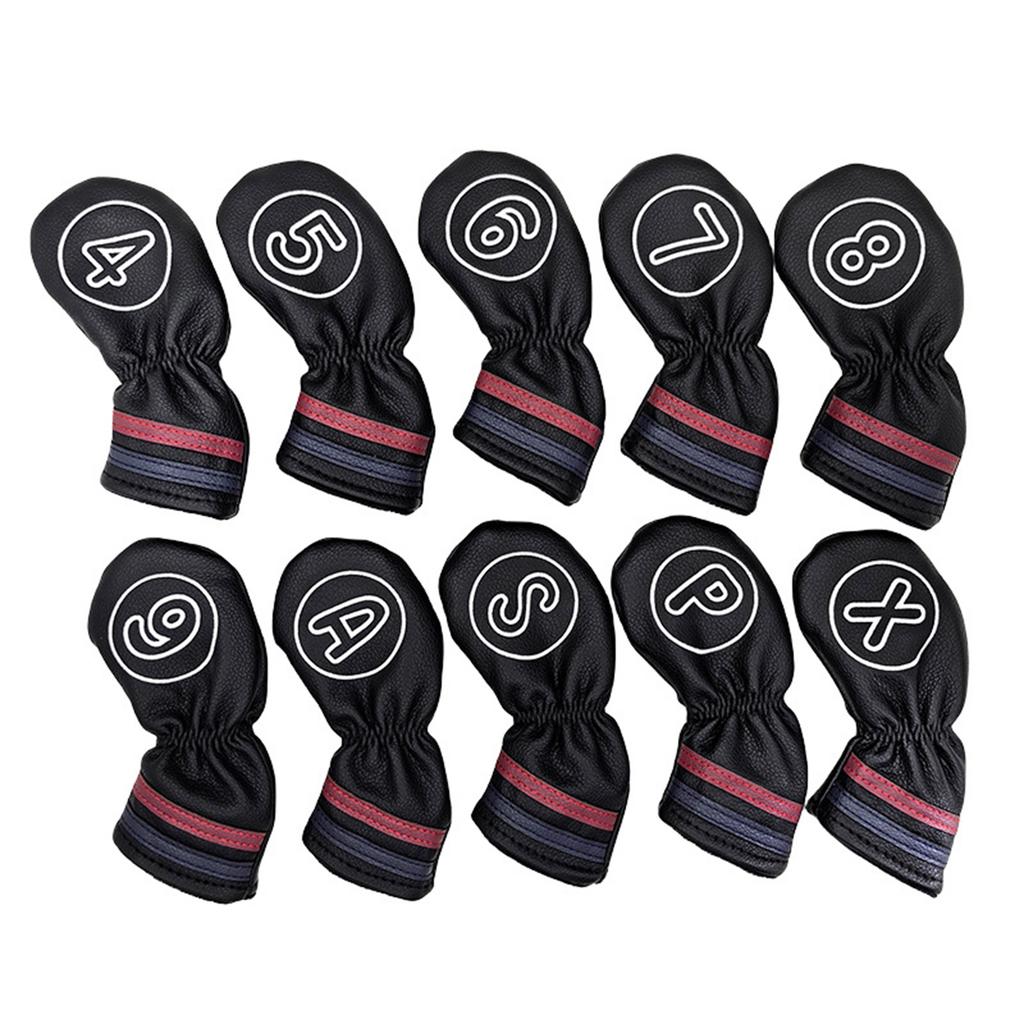 10 Pcs Golf Club Head Covers Set Cue Decorative Covers Headcovers with Number Tag for Outdoor Sports Training Golf Games