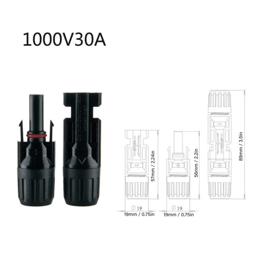 12PCS Solar Photovoltaic Connector IP67 Copper Tinned Pins Male Female Connector Kit for Industry
