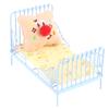 1Set 1:12 puppenhaus Miniatur Eisen Europäischen Bett Mit Matratze Bär Kissen Möbel Schlafzimmer Dekor Spielzeug Puppe Haus Zubehör
