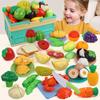 Fruit & Veggie Cutting Playset: Peelable Toy for Kids' Kitchen Role-Play