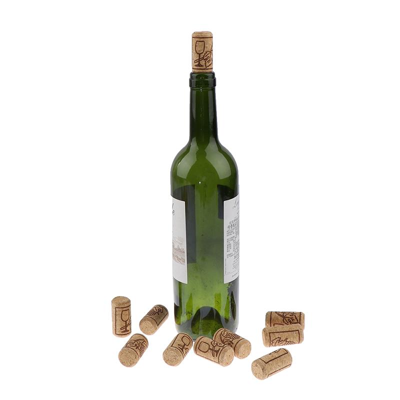 10Pcs/Set Wine Stoppers Straight Wood Corks Bottle Plug Bar Kitchen Tools