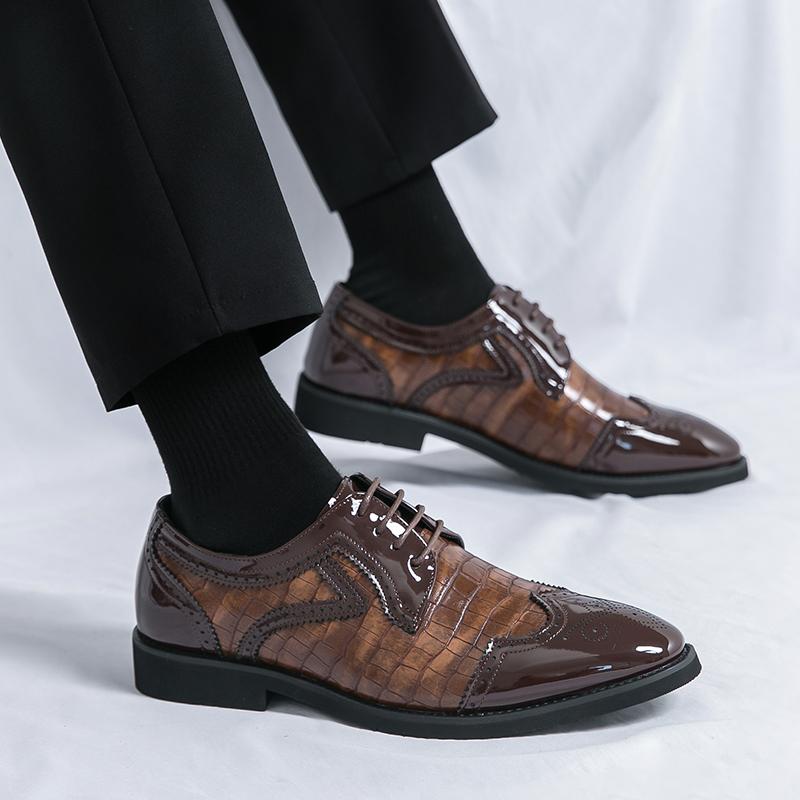 Fashion Fashion Wedding Dress Men's Formal Shoes Comfortable Platform Luxury Leather Shoes New Elegant Man Office Social Derby Shoes