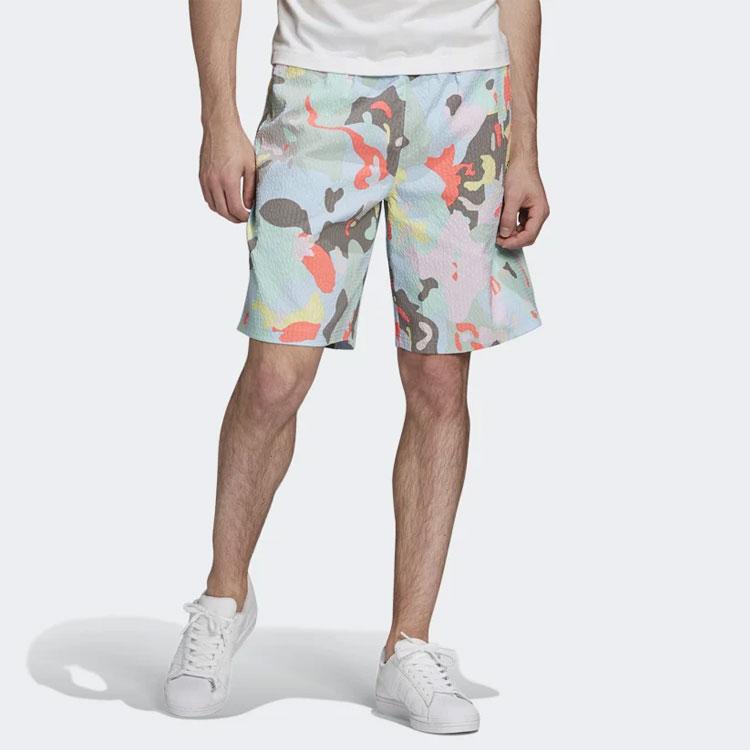Adidas Originals Trefoil All-Over Print Shorts with Drawstring and Regular Fit Men Shorts Floral FM2244