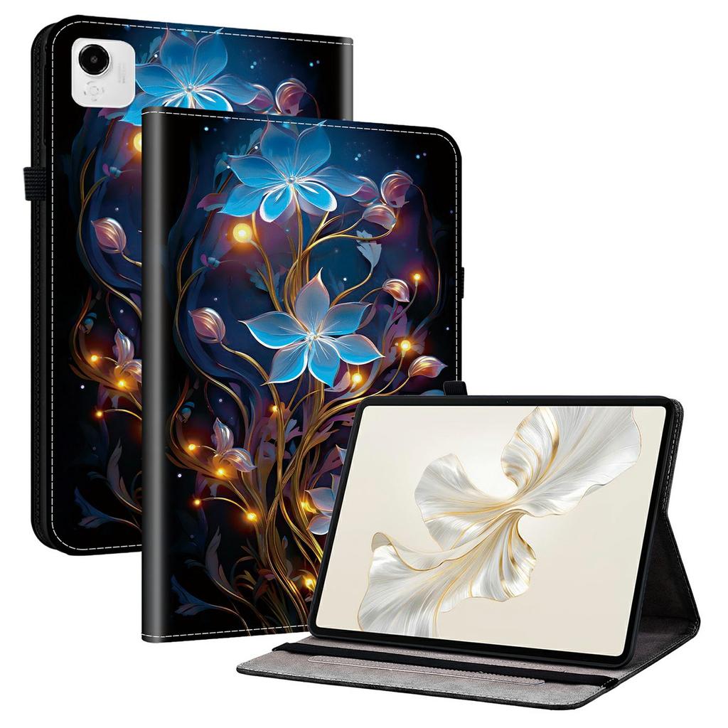 Für Honor Pad X9a Lederhülle mit Musterdruck Ständer Tablet-Hülle mit Kartenfächern