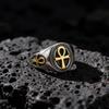 Anelli Punk Croce Ankh da Uomo, Anello Sigillo Vintage in Acciaio Inossidabile, Gioiello Amuleto Religioso Regalo