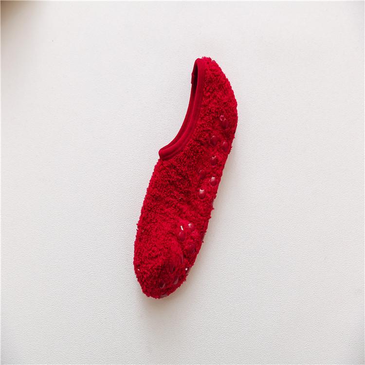 Non-slip Silicone Coral Fleece Floor Socks for Autumn and Winter Yoga