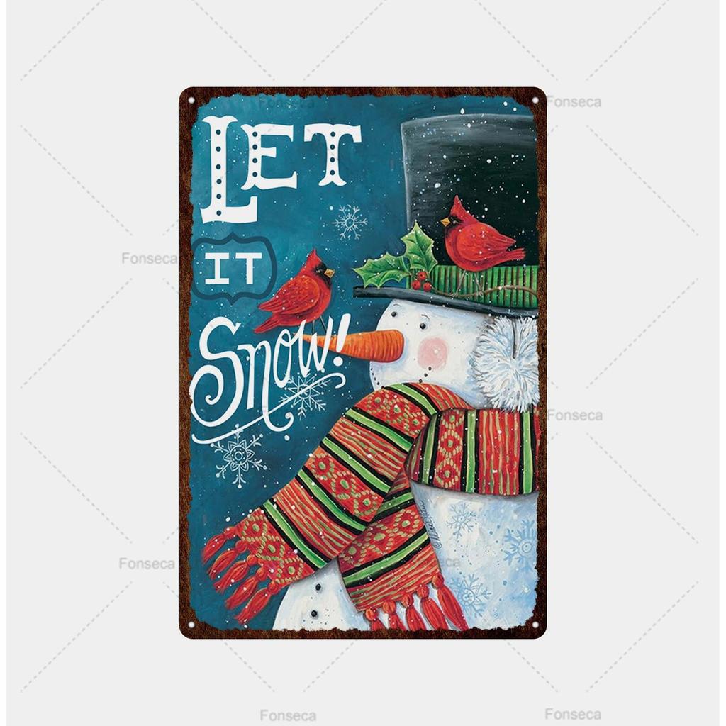 Santa Claus Snow View Metal Sign Vintage Tin Sign Metal Vintage Bar Vintage Wall Decoration Bar Club Metal Poster