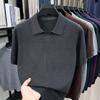 Men S Short Sleeve Turn Down Collar Knit Sweater Thin Casual Top