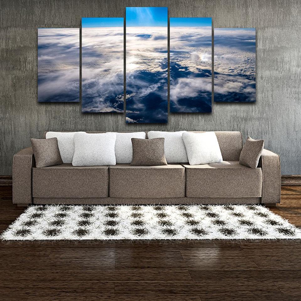 

5 Pieces Sky Above Clouds Sea Stratosphere Canvas Printed Pictures Painting Modular Miraculous Nature Poster Wall Art Home Decor 20X35 20X45 20X55CM