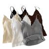 Women's V-Neck Camisole with Lace and Chest Pad – Summer 2024 Style