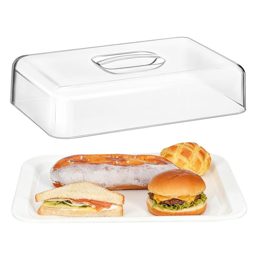 Clear Acrylic Rectangular Food Covers Transparent Dome Lid for Cake Bread Dessert Snack Display Cookie Display Stand Covers