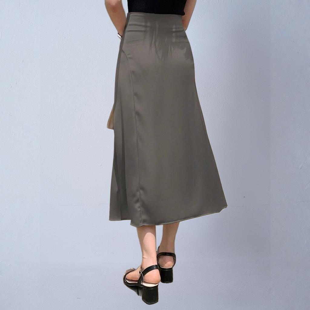 Women's Elegant And Fashionable Knitted -color Midi Skirt