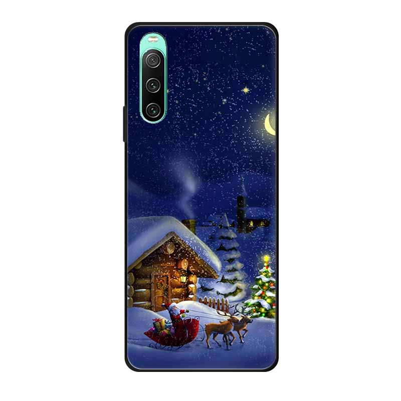 Christmas Phone Cases For Sony Xperia 10 IV Cases Soft TPU Silicone Santa Santa Claus Covers For Xperia 10 IV Cover Bumper Funda