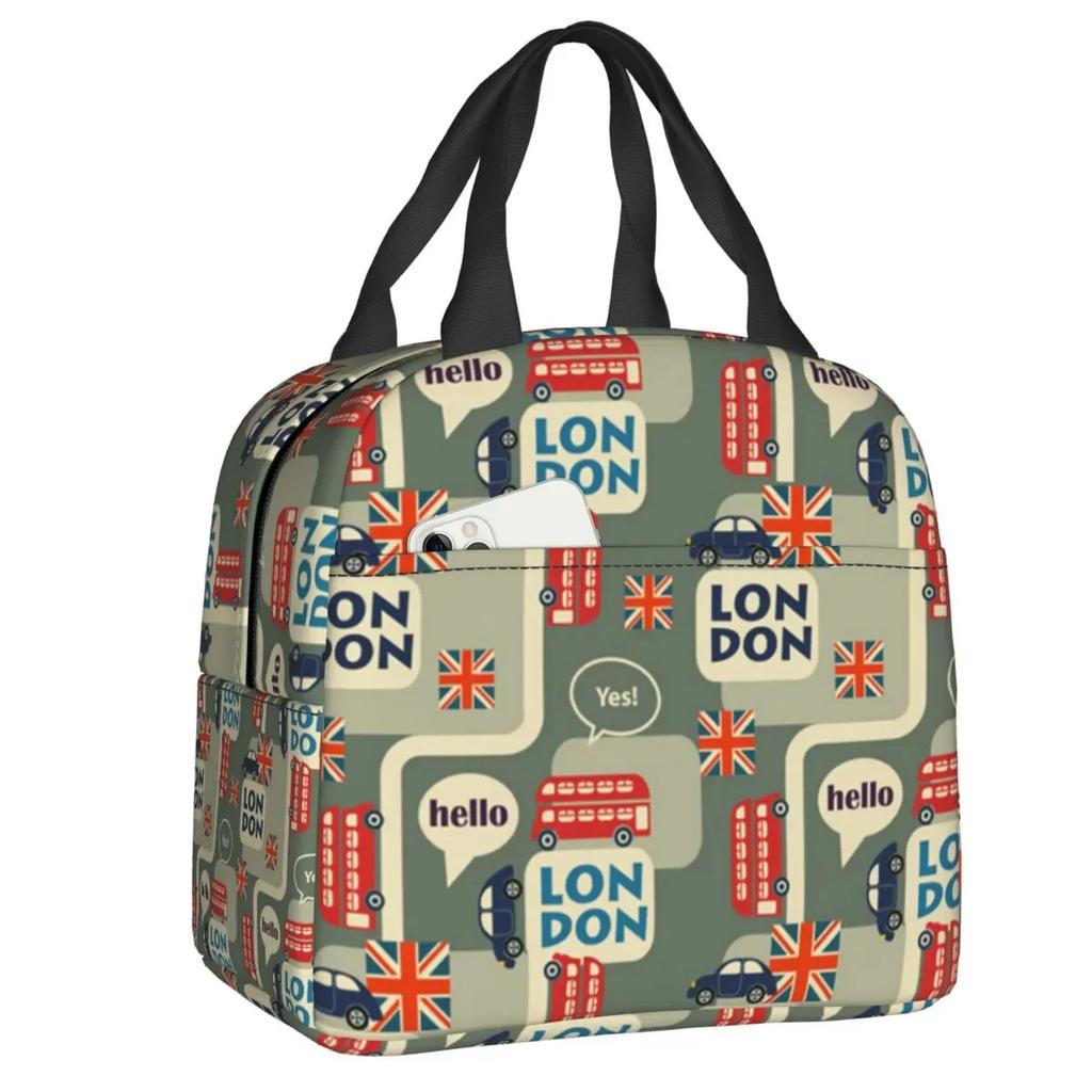 Lunchbox für Damen mit britischer Flagge und britischem Symbol, wasserdicht, Thermo-Kühltasche für Lebensmittel, isoliert, für die Schule, Picknick-Tragetaschen
