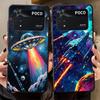 Cartoon Retro Spaceship Case for Xiaomi Poco F8 X3 X4 X5 X7 Pro C50 F1 C61 M3 M4 M7 Pro C75 F3 C71 M5 Funda Phone Cover